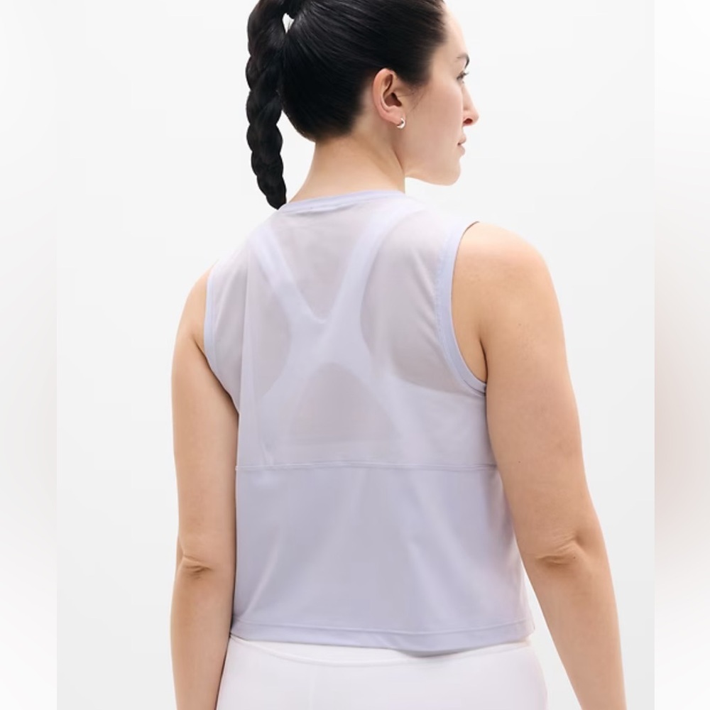 Athleta White Sleeveless Performance Ultimate Muscle Tank 3X Workout Fitness Top - Picture 4 of 9